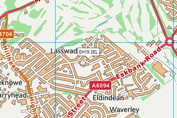 EH19 2EL map - OS VectorMap District (Ordnance Survey)