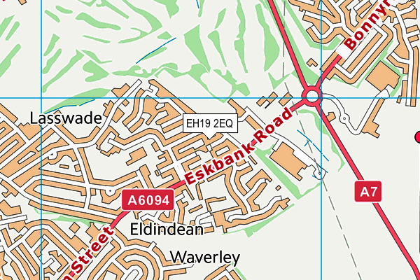 EH19 2EQ map - OS VectorMap District (Ordnance Survey)