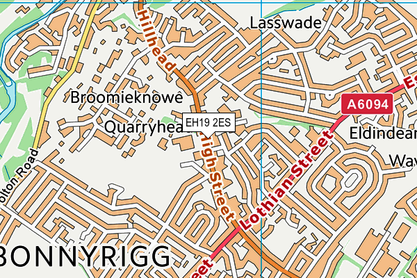 EH19 2ES map - OS VectorMap District (Ordnance Survey)