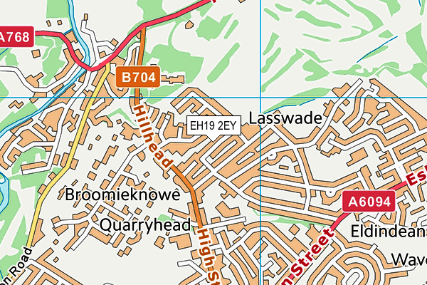 EH19 2EY map - OS VectorMap District (Ordnance Survey)