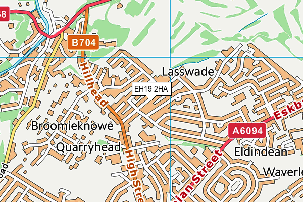 EH19 2HA map - OS VectorMap District (Ordnance Survey)