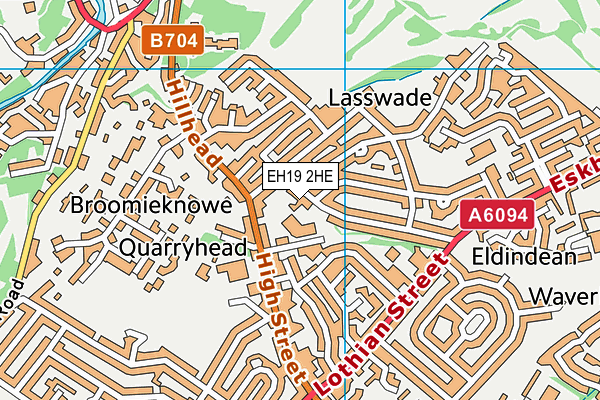 EH19 2HE map - OS VectorMap District (Ordnance Survey)