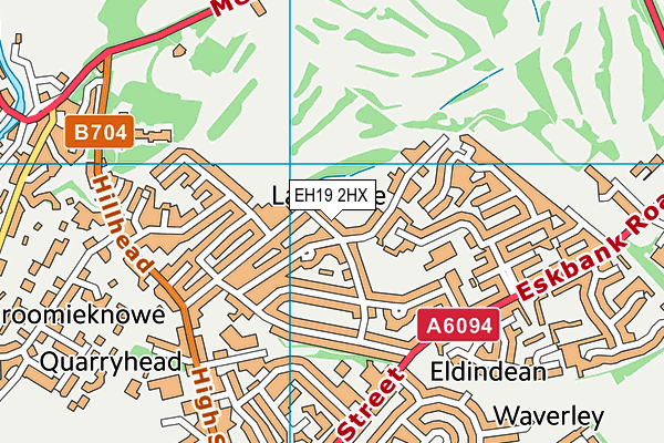 EH19 2HX map - OS VectorMap District (Ordnance Survey)