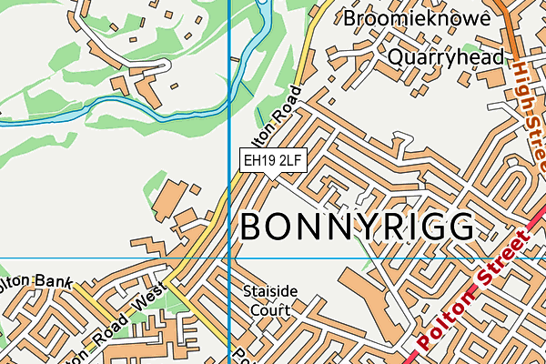 EH19 2LF map - OS VectorMap District (Ordnance Survey)