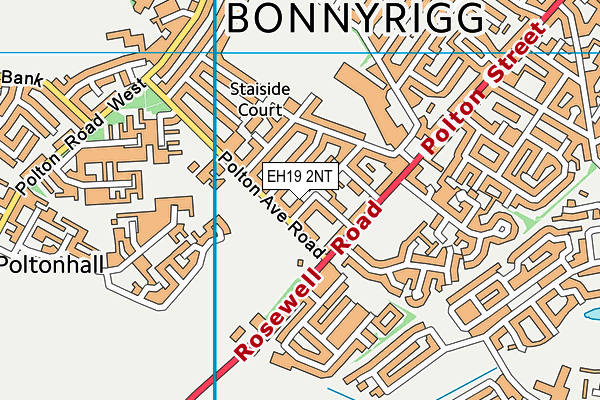 EH19 2NT map - OS VectorMap District (Ordnance Survey)