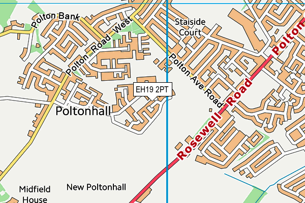 EH19 2PT map - OS VectorMap District (Ordnance Survey)