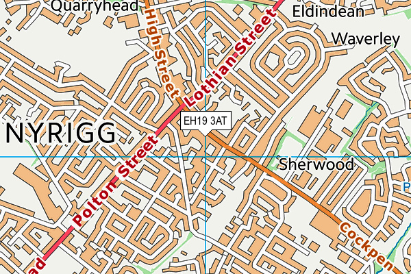 EH19 3AT map - OS VectorMap District (Ordnance Survey)