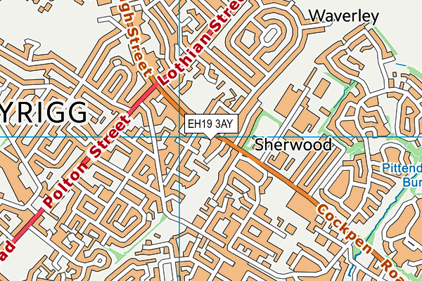 EH19 3AY map - OS VectorMap District (Ordnance Survey)