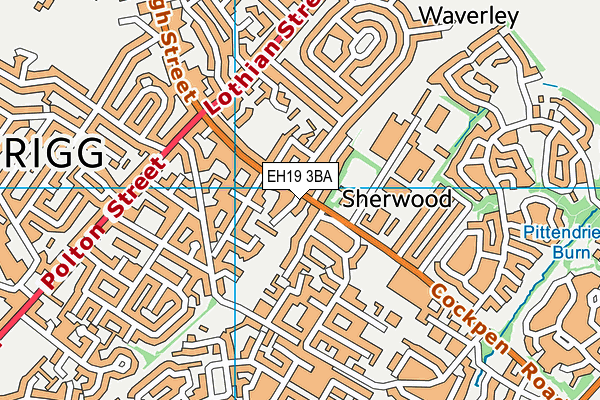 EH19 3BA map - OS VectorMap District (Ordnance Survey)