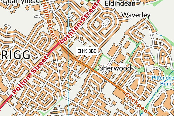 EH19 3BD map - OS VectorMap District (Ordnance Survey)