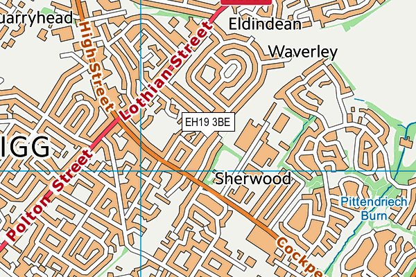 EH19 3BE map - OS VectorMap District (Ordnance Survey)