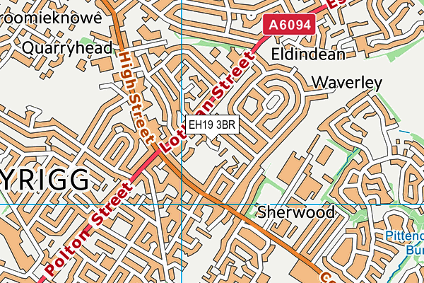 EH19 3BR map - OS VectorMap District (Ordnance Survey)