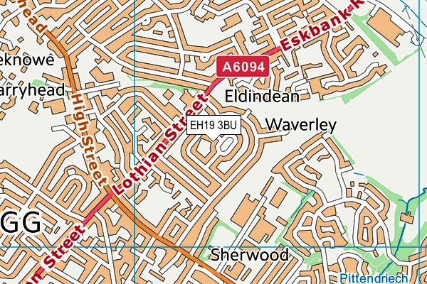 EH19 3BU map - OS VectorMap District (Ordnance Survey)