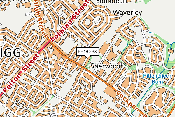 EH19 3BX map - OS VectorMap District (Ordnance Survey)