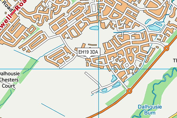 EH19 3DA map - OS VectorMap District (Ordnance Survey)