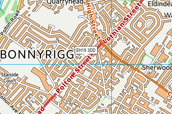 EH19 3DD map - OS VectorMap District (Ordnance Survey)