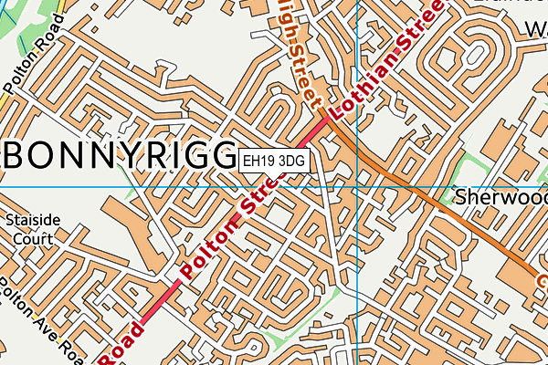 EH19 3DG map - OS VectorMap District (Ordnance Survey)