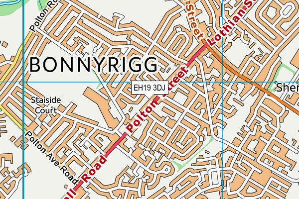 EH19 3DJ map - OS VectorMap District (Ordnance Survey)