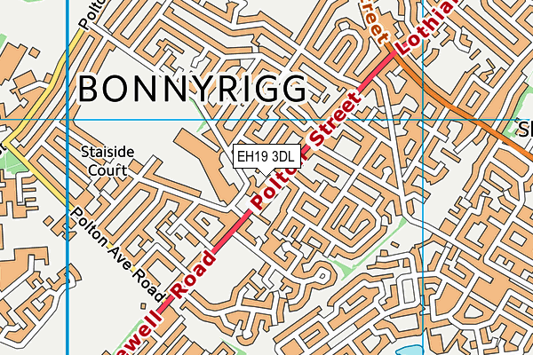 EH19 3DL map - OS VectorMap District (Ordnance Survey)