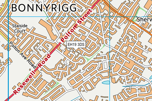 EH19 3DS map - OS VectorMap District (Ordnance Survey)