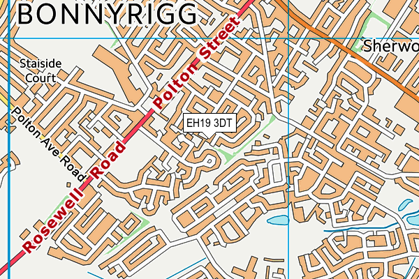 EH19 3DT map - OS VectorMap District (Ordnance Survey)