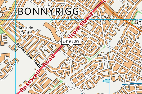 EH19 3DW map - OS VectorMap District (Ordnance Survey)