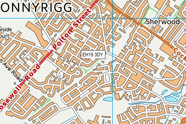 EH19 3DY map - OS VectorMap District (Ordnance Survey)