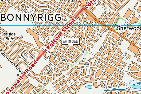 EH19 3EE map - OS VectorMap District (Ordnance Survey)