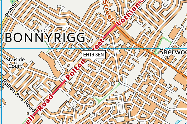 EH19 3EN map - OS VectorMap District (Ordnance Survey)