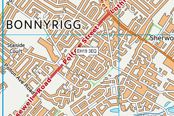 EH19 3EQ map - OS VectorMap District (Ordnance Survey)