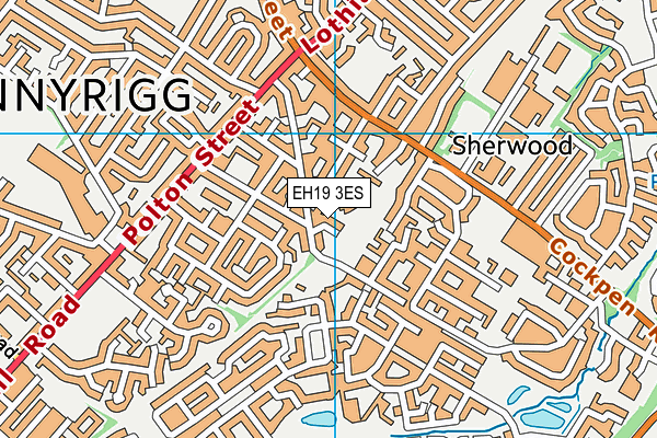 EH19 3ES map - OS VectorMap District (Ordnance Survey)