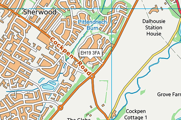 EH19 3FA map - OS VectorMap District (Ordnance Survey)
