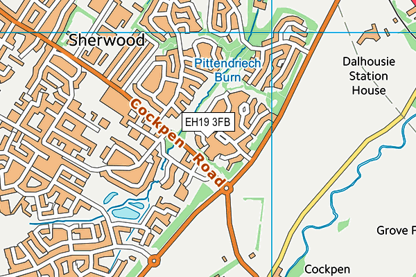 EH19 3FB map - OS VectorMap District (Ordnance Survey)