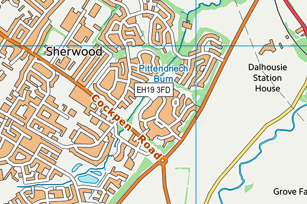 EH19 3FD map - OS VectorMap District (Ordnance Survey)