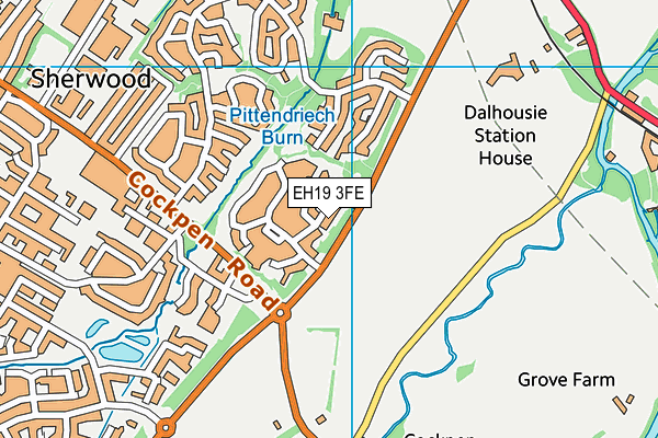 EH19 3FE map - OS VectorMap District (Ordnance Survey)