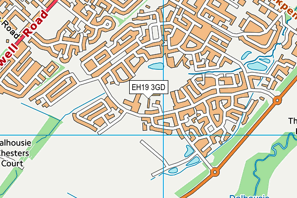 EH19 3GD map - OS VectorMap District (Ordnance Survey)
