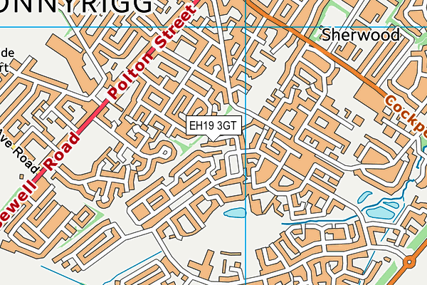 EH19 3GT map - OS VectorMap District (Ordnance Survey)