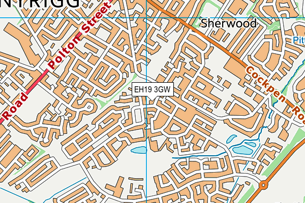 EH19 3GW map - OS VectorMap District (Ordnance Survey)