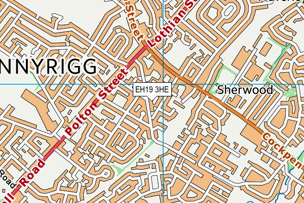 EH19 3HE map - OS VectorMap District (Ordnance Survey)