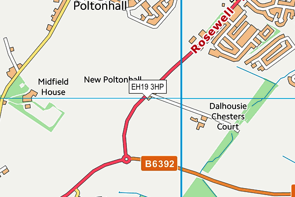 EH19 3HP map - OS VectorMap District (Ordnance Survey)