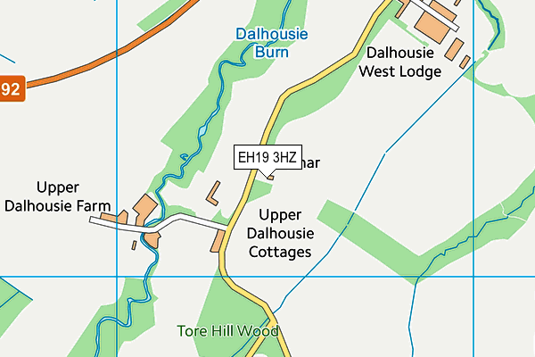 EH19 3HZ map - OS VectorMap District (Ordnance Survey)