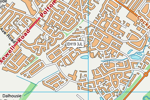 EH19 3JL map - OS VectorMap District (Ordnance Survey)