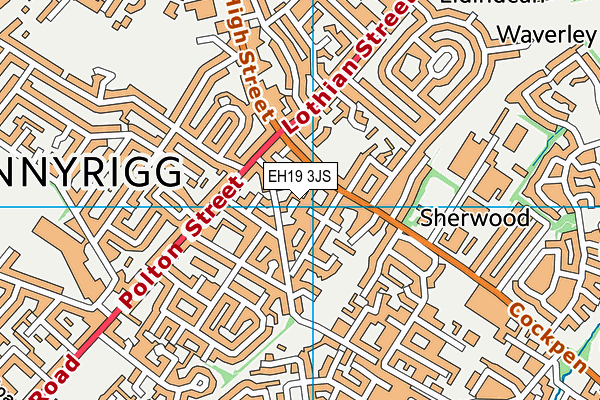 EH19 3JS map - OS VectorMap District (Ordnance Survey)