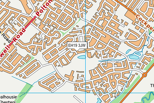 EH19 3JW map - OS VectorMap District (Ordnance Survey)