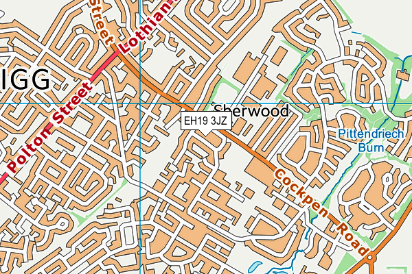 EH19 3JZ map - OS VectorMap District (Ordnance Survey)