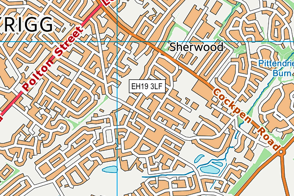 EH19 3LF map - OS VectorMap District (Ordnance Survey)