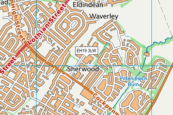 EH19 3LW map - OS VectorMap District (Ordnance Survey)