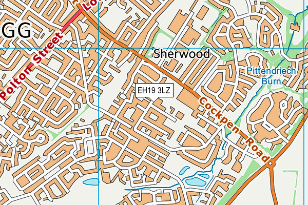 EH19 3LZ map - OS VectorMap District (Ordnance Survey)