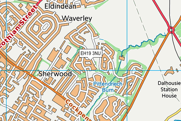 EH19 3NU map - OS VectorMap District (Ordnance Survey)