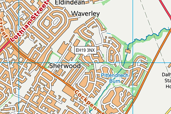 EH19 3NX map - OS VectorMap District (Ordnance Survey)